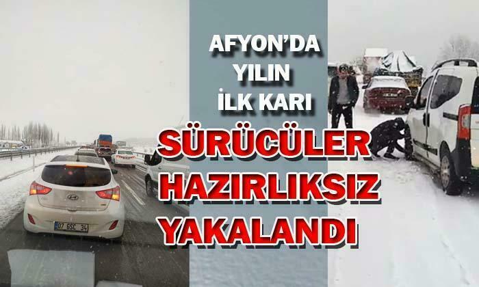 Afyon’da Yılın İlk Kar Manzaraları