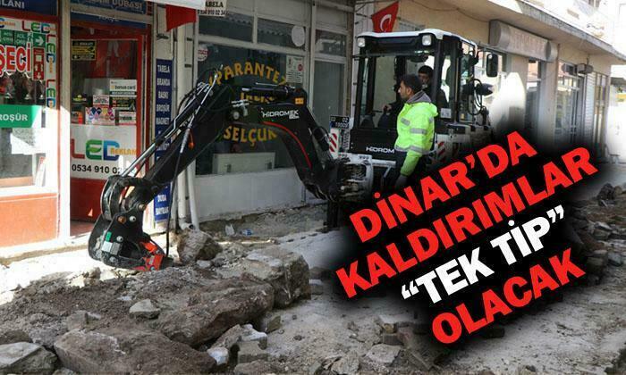 Dinar’da “Tek Tip Kaldırım” Dönemi
