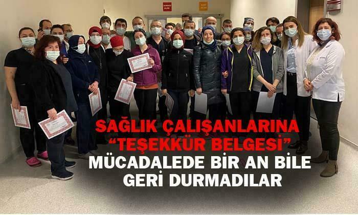 Afyonkarahisar’da sağlık çalışanlarına teşekkür belgesi