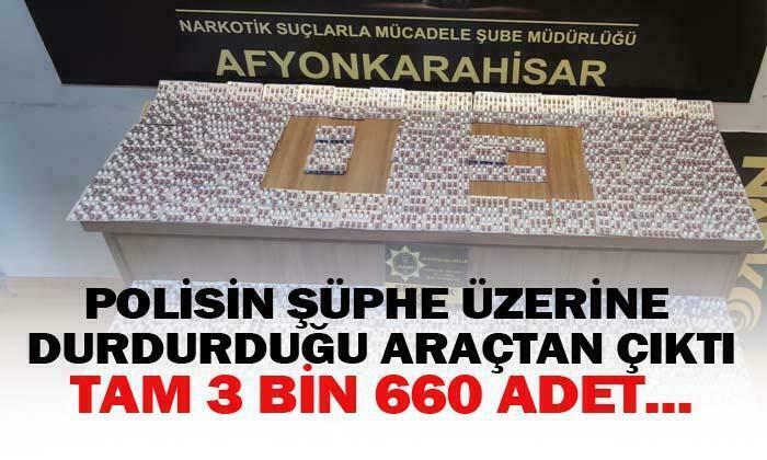 Polisin şüphe üzerine durduğu araçtan çıktı