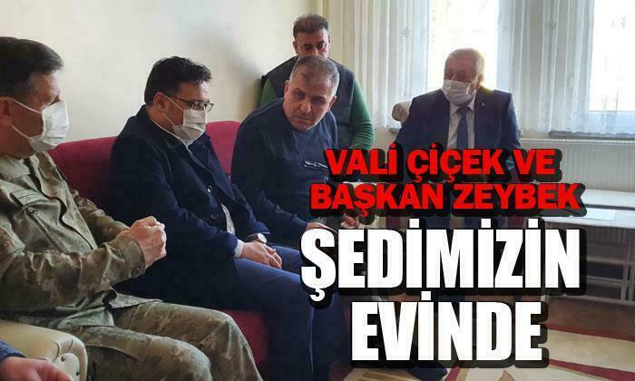 Vali Çiçek ve Başkan Zeybek Şehit Evinde