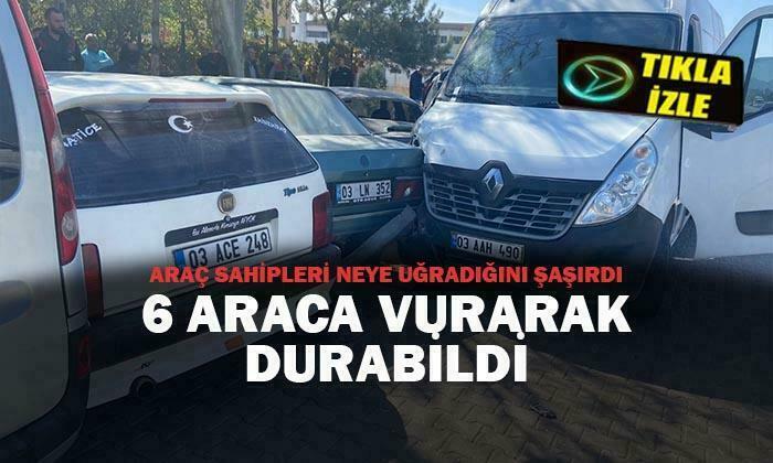KAMYONET, PARK HALİNDEKİ 6 ARACA ÇARPTI