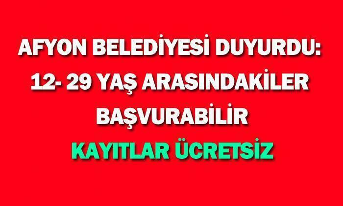 Afyonkarahisar Belediyesi duyurdu