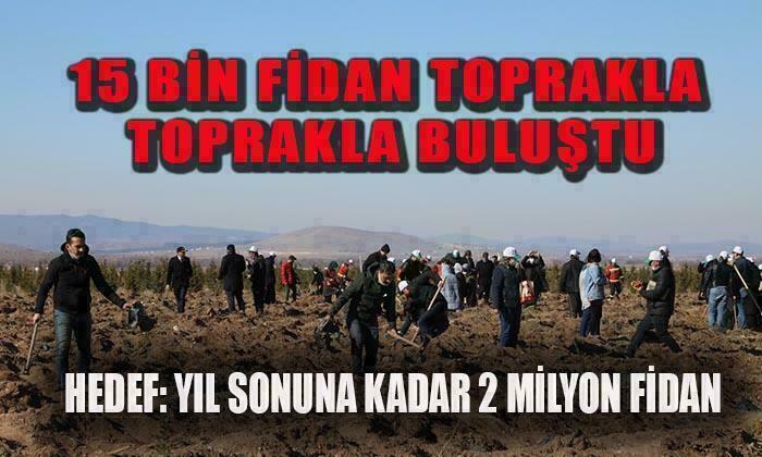 Milli Ağaçlandırma Günü’nde 15 bin fidan toprakla buluştu