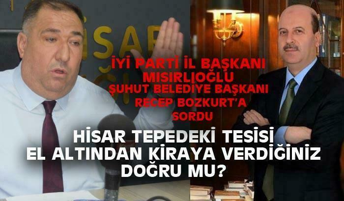 İYİ Parti’den Şuhut Belediye başkanına soru