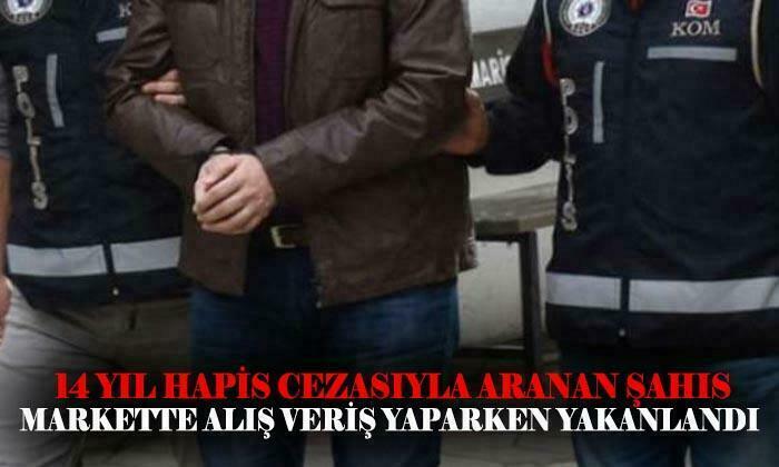 Afyonkarahisar’da 4 suçtan 14 yıl hapis cezasıyla aranan kişi markette yakalandı.