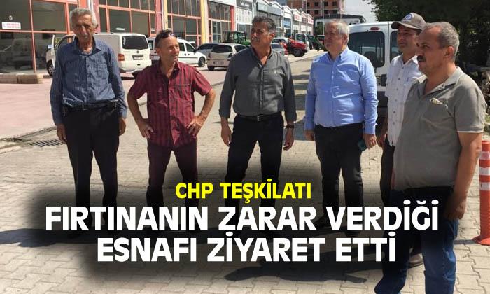 CHP Afyon Teşkilatı fırtınanın zarar verdiği esnafı ziyaret etti