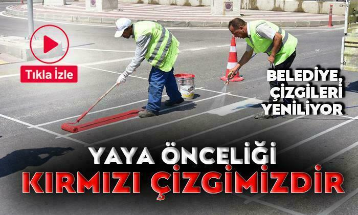 Yaya Geçidi Çizgileri Yenileniyor