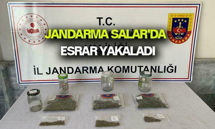 Afyon’da jandarma Salar’da esrar yakaladı