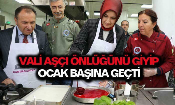 Afyonkarahisar Valisi Yiğitbaşı, aşçı önlüğünü giyip, ocak başına geçti