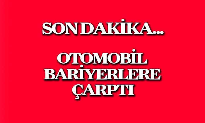 Afyonkarahisar’da otomobil bariyerlere çarptı