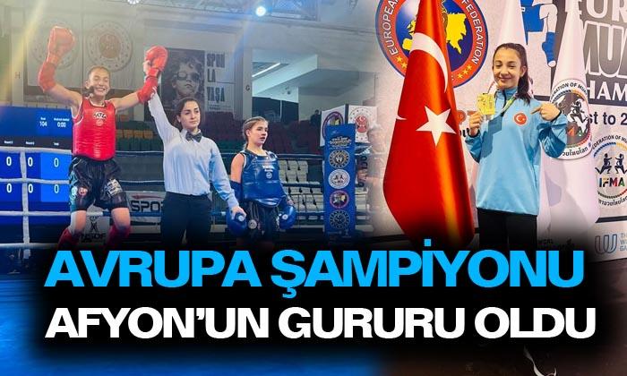 13 yaşındaki Afyonkarahisar sporcu Hırvat rakibini yenerek Avrupa Şampiyonu oldu