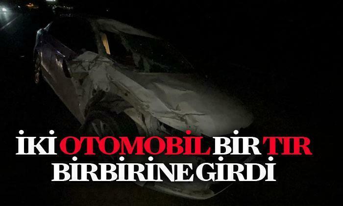Afyonkarahisar’da 2 otomobil 1 tır birbirine girdi