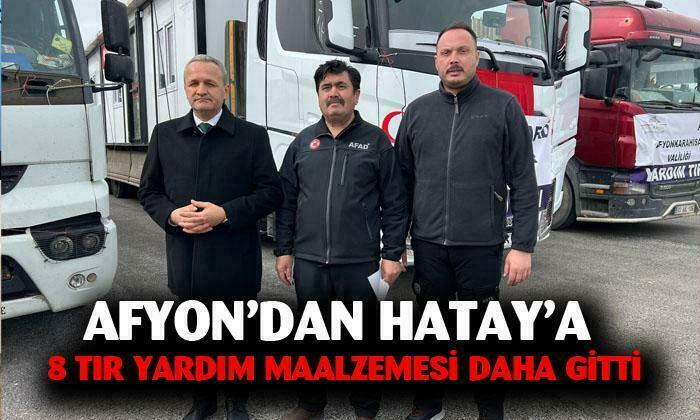 Afyonkarahisar’dan Hatay’a 8 tır yardım malzemesi ve konteyner gitti
