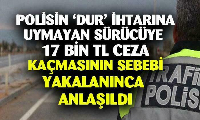 Afyonkarahisar’da ‘Dur’ ihtarına uymayarak kaçan sürücüye 17 bin 331 TL para ceza