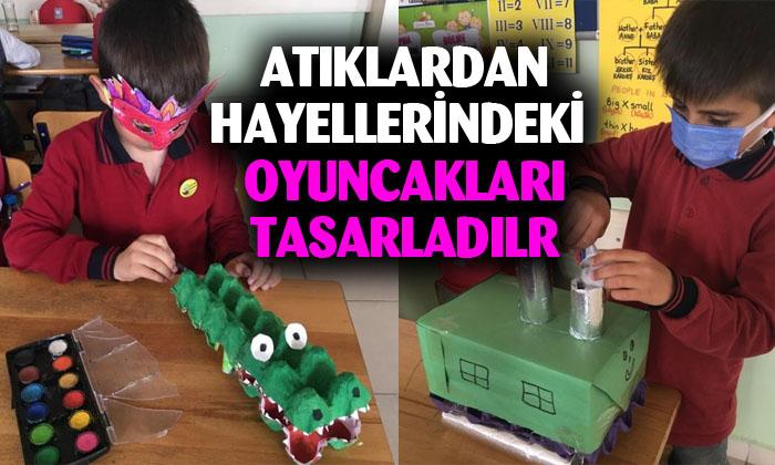Afyonkarahisar ‘daki öğrenciler atıklardan hayallerindeki oyuncakları tasarladılar