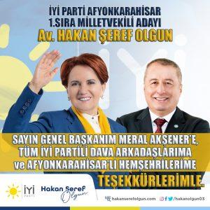 İYİ Parti Afyonkarahisar Milletvekili Adayı Hakan Şeref Olgun: "Elimizden geleni yapacağız"