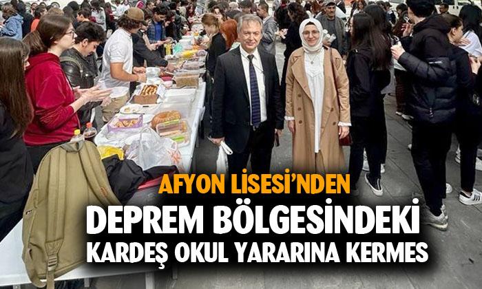 Afyon Lisesi’nden Kahramanmaraş’taki kardeş okul yararına kermes