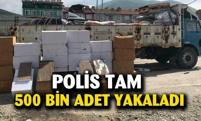 Afyonkarahisar’da polis tam 500 bin adet yakaladı