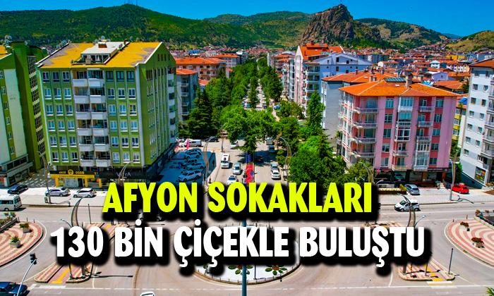 Afyon sokakları 130 bin çiçekle buluştu