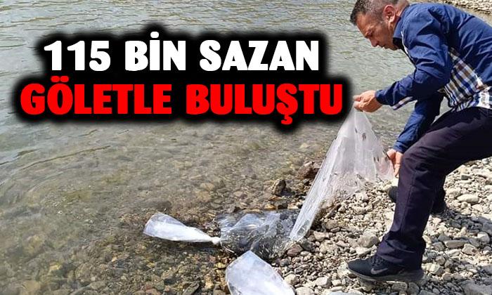 Afyonkarahisar’da 115 bin sazan göletle buluştu
