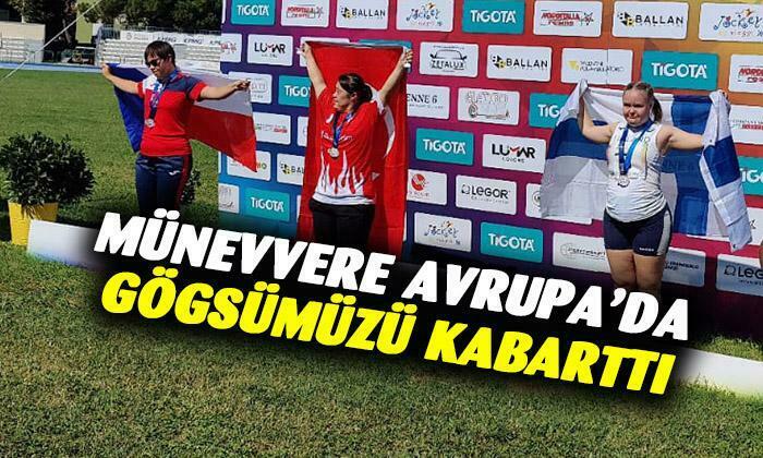 Münevvere Yılmaz gülle atmada şampiyon oldu