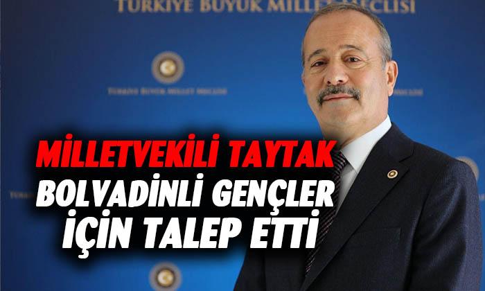 MHP Milletvekili Mehmet Taytak, Bolvadinli gençler için talep etti