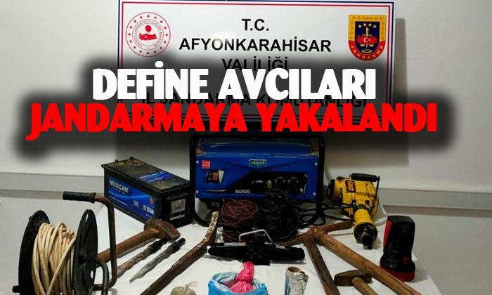 Define avcıları kazıya başlayamadan jandarmaya yakalandı
