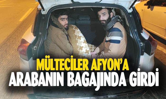 Mülteciler Afyon ‘a arabanın bagajında girdi