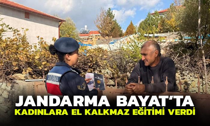 Jandarmadan Bayat’ta “Kadına El Kalkamaz” Eğitimi ve Öğrencilere Anlamlı Ziyaret